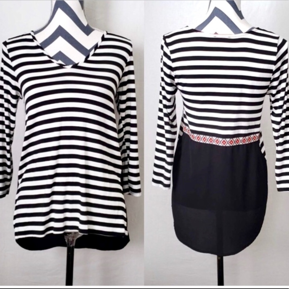 Papermoon Striped High Low Top